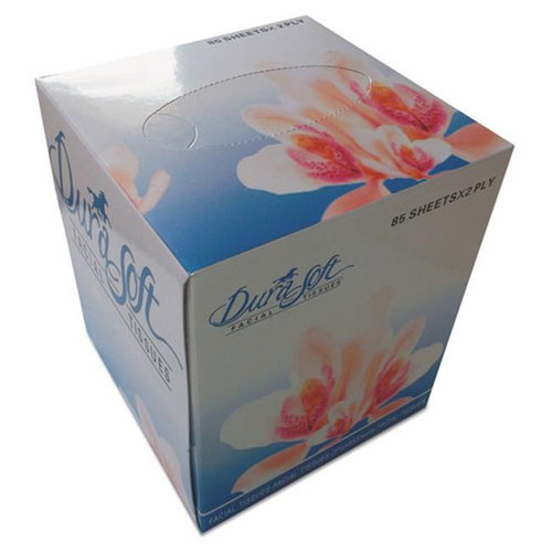 Facial Tissue Cube Box, 2-Ply, White, 85 Sheet/Box, 36 Boxes/Carton