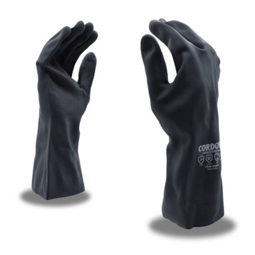 Black Neoprene Glove, Flock-Lined, Straight Cuff, 20-mil, XL Size 10, 1 Dozen