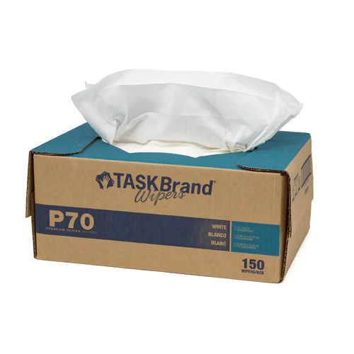 Taskbrand P70 HD Hydrospun, 12.75" x 16", Interfold, Dispenser, White, 150/Dispenser Case