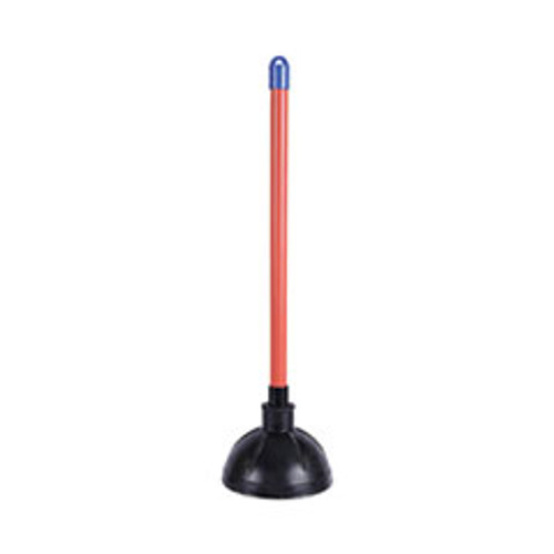 Toilet Plunger, 18" Plastic Handle w/ 5 5/8" Dia Bowl, Red/Black, 6/Carton