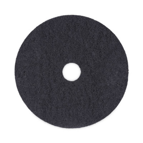 Stripping Floor Pads, 20" Diameter, Black, 5/Carton