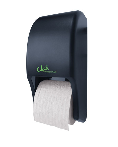 CLEA Small Core Vertical Two Roll Bath Tissue Dispenser, Black CLEA Small Core Vertical Two Roll Bath Tissue Dispenser, Black