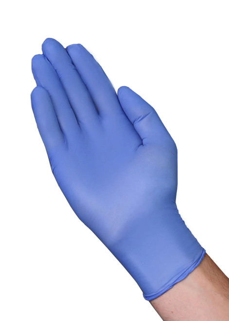 Vanguard 3.2 mil Blue Chemo Exam Nitrile Gloves, Small, Powder Free, 2000/cs