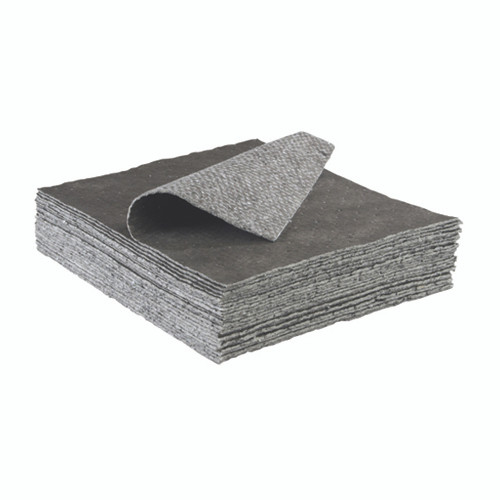 TaskBrand® Universal Sorbent Pad, Gray, 15" x 18", Heavy Duty, Melt Blown, 100/bale