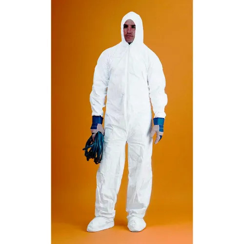 Coveralls, Keyguard, Elastic Wrists, Attached Hood & Boots, Zipper Front, Large, 25/cs Coveralls, Keyguard, Elastic Wrists, Attached Hood & Boots, Zipper Front, Large, 25/cs