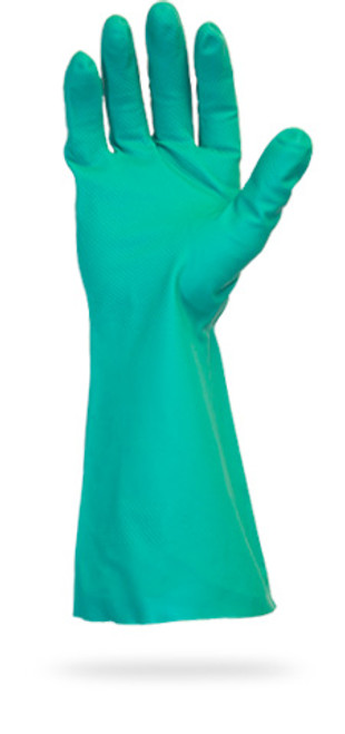 15 MIL, Standard Green Flock Lined Nitrile Gloves, One Pair Per Bag, 12DZ/CS, Large