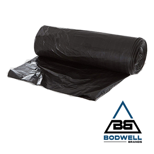 Bodwell Heavy Duty Can Liner, 40-45 Gallon, 40 x 47, 1.2EQ, Black 100/case, Rolls