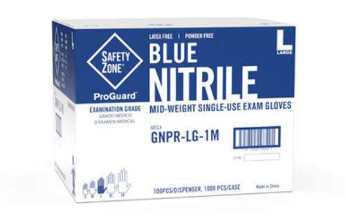 4Mil, XL Blue Nitrile Glove, Powder Free, Non-Medical - 100/bx, 10bx/cs