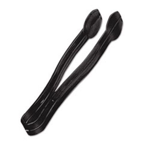 Plastic Serving Tongs, 9 Inches, Black, 48/Case