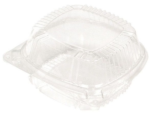 Hinged Lid Container 20 Oz, 5.75" x 6" x 3", Clear, Oriented/High Impact Polystyrene, (500/CS)