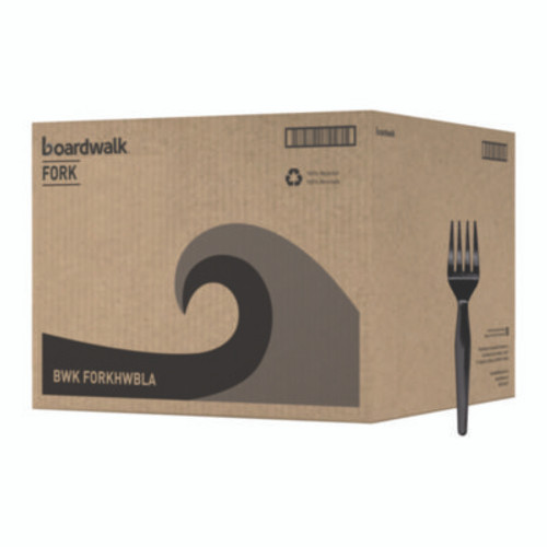 Heavyweight Polystyrene Cutlery, Fork, Black, 1000/Carton Heavyweight Polystyrene Cutlery, Fork, Black, 1000/Carton