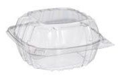 ClearSeal Hinged-Lid Plastic Containers, 5.8 x 6 x 3, Clear, Plastic, 125/Pack, 4 Packs/Carton