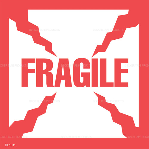 Fragile 4"x4" Label, 500 per Roll