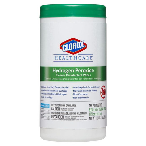 Clorox Healthcare Hydrogen Peroxide Cleaner Disinfectant Wipe (155 per Canister) 6/CS Clorox Healthcare Hydrogen Peroxide Cleaner Disinfectant Wipe (155 per Canister) 6/CS