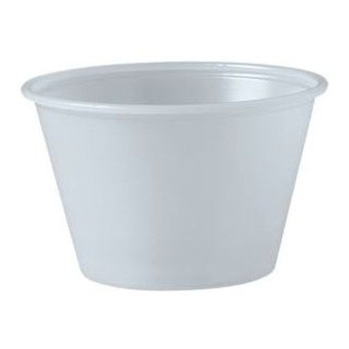 Solo P400N Portion Container 4 Oz, Translucent, Polystyrene, Recyclable, (2500 per Case)