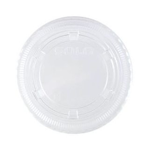 Solo Portion Container Lid  4OZ ContainerClear, Polyethylene, Recyclable, No Slot,Portion Container (2500 per Case)