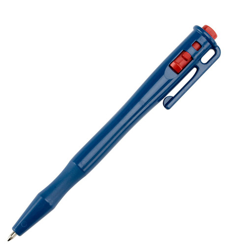 Metal Detectable Pen - Retractable Cartridge, With Pocket Clip and Lanyard Loop, Red Ink 25/pk