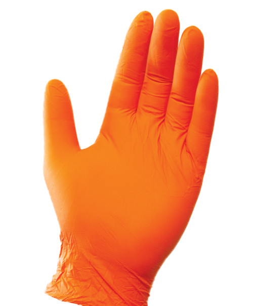 3.7 mil Orange Nitrile Gloves, Large, Powder Free, 100/BX 10BX/CS