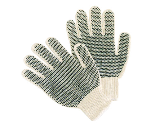 Natural, Poly/Cotton Machine Knit Gloves, 2-Side PVS Dots, 20 Dozen / Case, Large Natural, Poly/Cotton Machine Knit Gloves, 2-Side PVS Dots, 20 Dozen / Case, Large