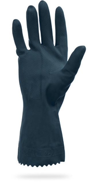 28 MIL, Black Flock Lined Neoprene Latex Blend Gloves, One Pair Per Bag, 10DZ/CS, Large