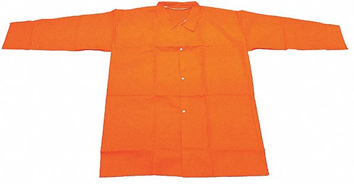 Polypropylene Disposable Lab Coats, No Pockets, Orange, 50/cs, 3XL