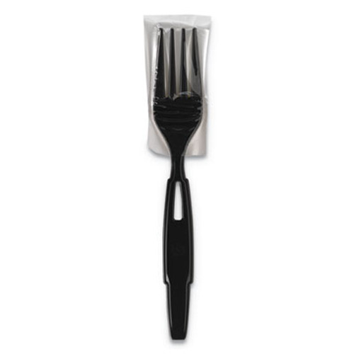 SmartStock Wrapped Heavy-Weight Cutlery Refill, Fork, Black, 960/Carton