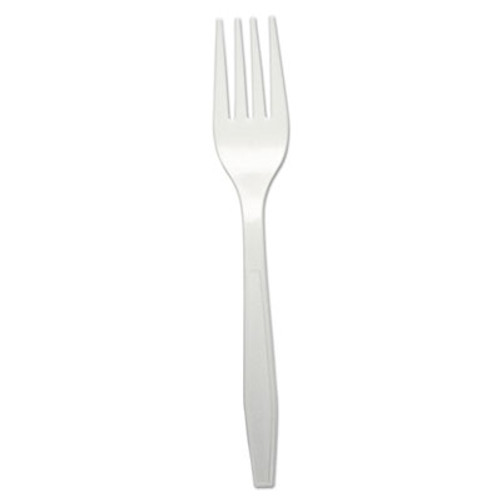 Heavyweight Cutlery, Forks, Plastic, White, 1000/cs