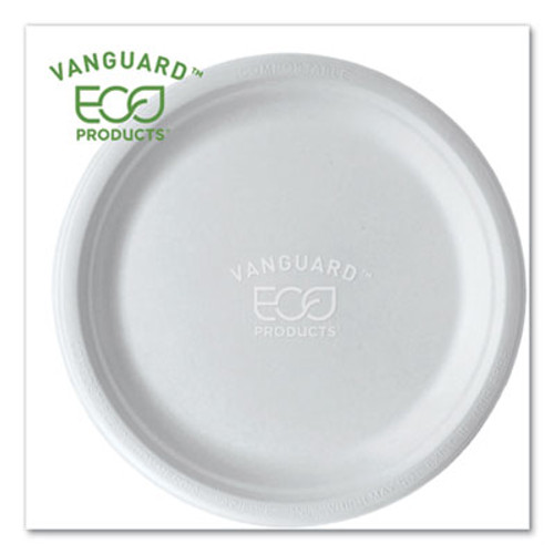 Compostable Sugercane 10" Plate, Natural White 500/cs