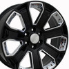 20" GMC Denali Style Wheels Yukon Sierra Cadillac Fits Chevrolet Escalade Chevy Tahoe Silverado Gloss Black with Chrome Inserts Set of 4 20x8.5" Rims