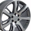 22" Cadillac Escalade Premium Style 2015 GMC Chevy Gunmetal Machined Face Wheels Set of 4 22x9" Rims