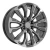 22" GMC Yukon Denali Sierra Chevrolet Tahoe Escalade Wheels Chevy 1500 Gunmetal Machined Set of 4 22x9" Rims