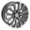 22" GMC Yukon Denali Sierra Chevrolet Tahoe Escalade Wheels Chevy 1500 Gunmetal Machined Set of 4 22x9" Rims