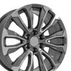 22" GMC Yukon Denali Sierra Chevrolet Tahoe Escalade Wheels Chevy 1500 Gunmetal Machined Set of 4 22x9" Rims