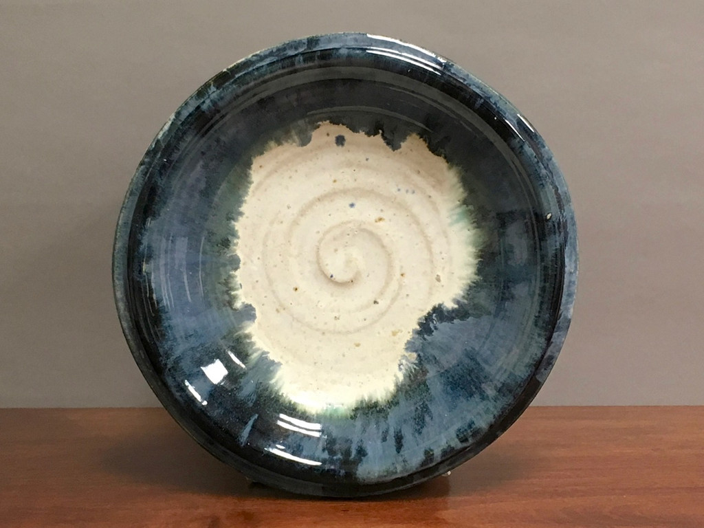 Blue Wall Platter, Nuka Coblat, Roughly 14.5" diameter by 2.5" tall (ST352)
