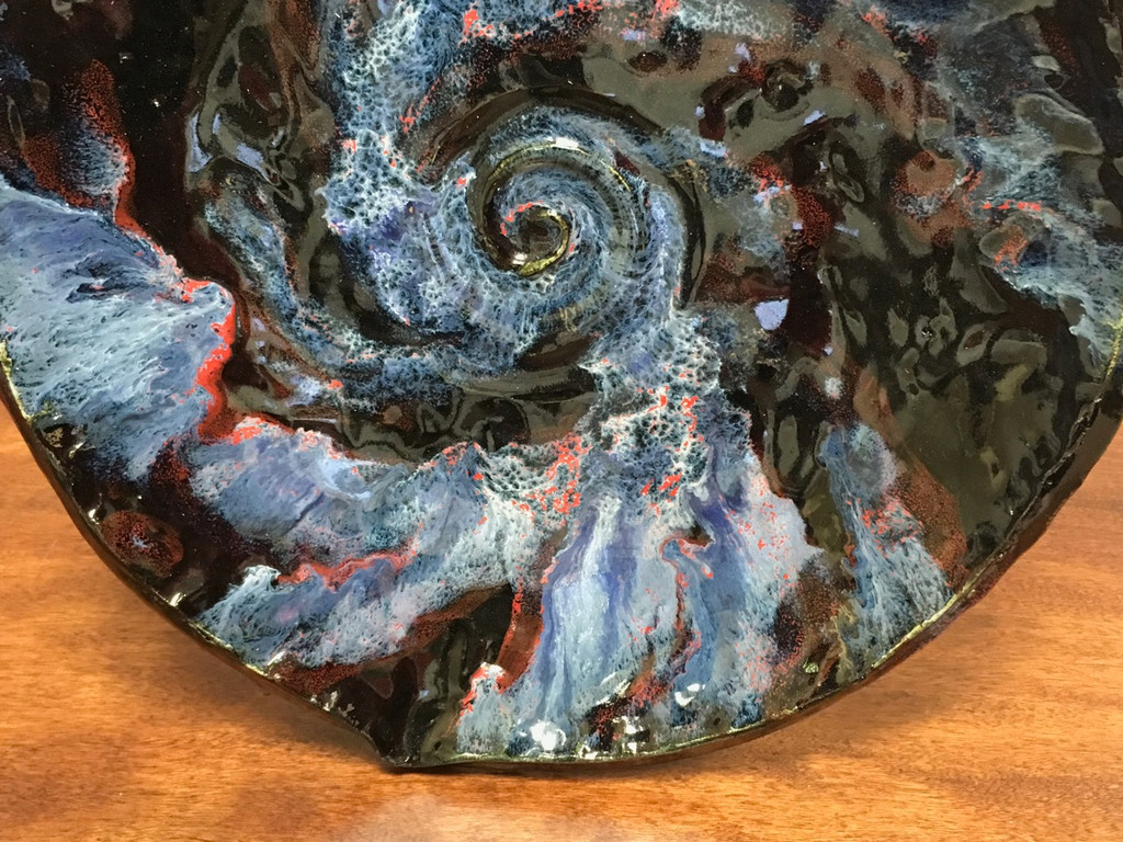 Stoneware Wall Platter Inspired by a Planetary Nebula, Roughly 14" diameter SK6679