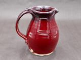 Ruby Red toned Pitcher, roughly 5.5 inches wide (with handle) by 6.5 inches tall, (SK7894)