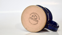 Grab Bag Pre-order: One Logo Mug w/Handmade Paper Art Piece, One Cobalt Spiral Shot Cup and One Shard Magnet