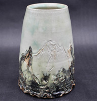 Mountain Vase, roughly 8" tall and 6" wide  (SK7268)