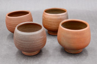 Set of 4 Golden Clay Cups, Jewel #0003