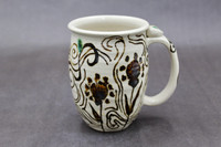 Large Collaborative Mug, Glazed by Sienna, Roughly 16-18oz size, (SK7844)