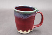 Ruby Red Mug with Copper Green, roughly 8-10oz. size, SK7875