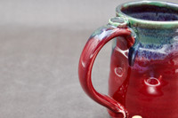 Ruby Red Mug with Copper Green, roughly 18-20oz. size, SK7887