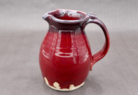 Ruby Red toned Pitcher, roughly 5.5 inches wide (with handle) by 6.5 inches tall, (SK7894)