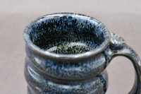 Experimental Blue Mug with nuka and oil spot glaze, 16-18oz (SK7933)