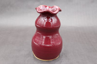Ruby Red Vase, 4" wide 6.5" tall with 1" opening (SK7942)
