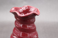 Spiral Ruby Red Vase, 4" wide 6" tall with 1.5" opening (SK7943)