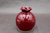 Ruby Red Vase, 5" wide 5.5" tall with 1" opening (SK7945)
