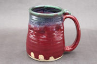 Ruby Red Mug with Copper Green, roughly 16-18oz. size, SK7951