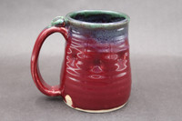 Ruby Red Mug with Copper Green, roughly 16-18oz. size, SK7951