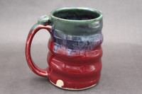 Ruby Red Mug with Copper Green, roughly 16-18oz. size, SK7952
